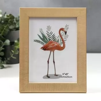 Фоторамка пластик 15х20 см "Песчаные нити" золото 24х19 см