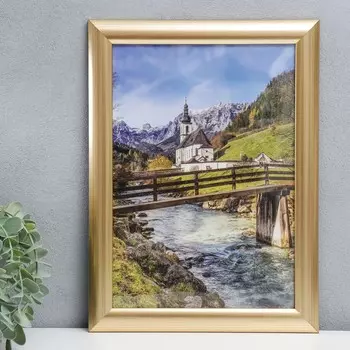 Фоторамка пластик 21х30 см 742 золото (пластиковый экран)