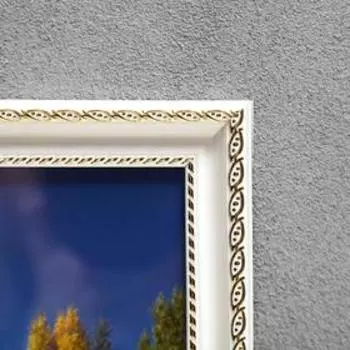 Фоторамка пластик 21Х30 см (881G) белый с золотом (пластиковый экран)