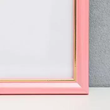Фоторамка пластик 25х25 см, розовый с золотом (пластиковый экран)