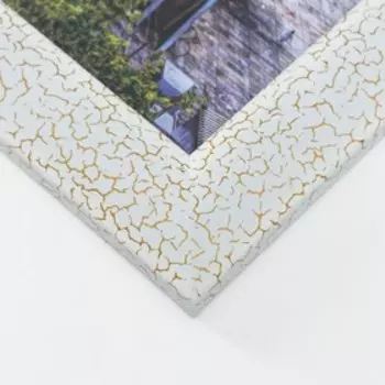 Фоторамка пластик 30х40 см 742 белый кракелюр (пластиковый экран)