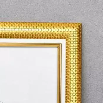 Фоторамка пластик 30х40 см "Золотые кирпичики с белой вставкой" 45х35 см