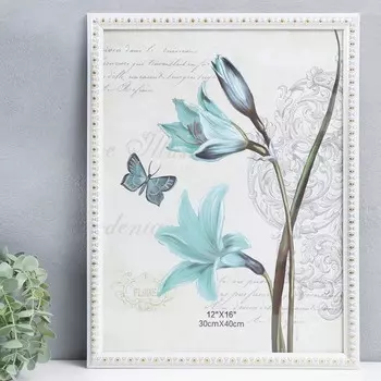 Фоторамка пластик 30х40 см "Золотые медальоны" белая 43х33 см