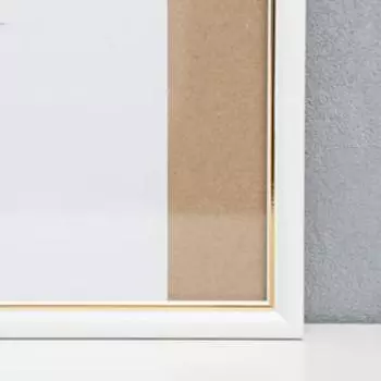 Фоторамка пластик 40х40 см, белый с золотом (пластиковый экран)