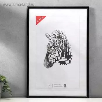 Фоторамка для фото 4060 см, Stella, пластик, чёрный, (пластиковый экран)