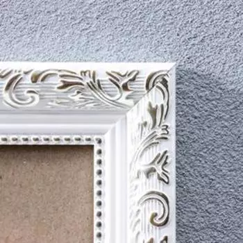 Фоторамка пластик 40х60 см, серебро с белым (пластиковый экран)