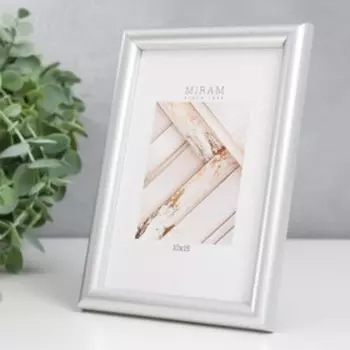 Фоторамка пластик "МИРАМ" 10х15 см, серебро (пластиковый экран)