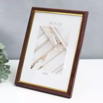 Фоторамка пластик "МИРАМ" 15х21 см бук с золотом (пластиковый экран)