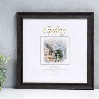 Фоторамка для фото 2525 см Gallery, пластик, цвет дуб, (пластиковый экран)