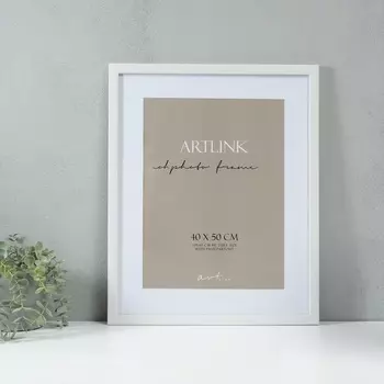 Фоторамка для фото 4050 см, с паспарту (3040 см), пластик, Gloria, белый