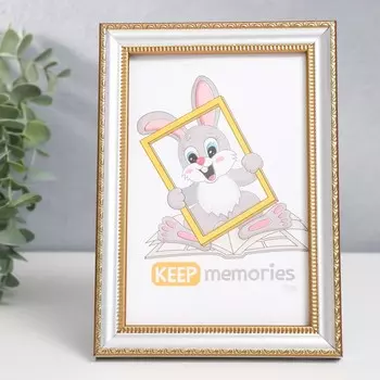 Фоторамка пластик "Кружево" 10х15 см, серебро