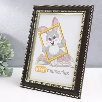 Фоторамка пластик "Майолика" 15х21 см, коричневый