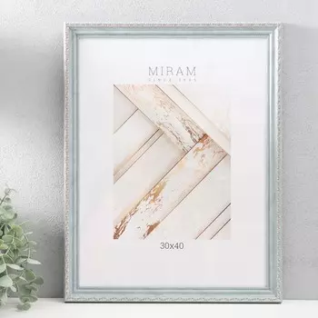 Фоторамка для фото 3040 см «МИРАМ», пластик, (пластиковый экран), серый