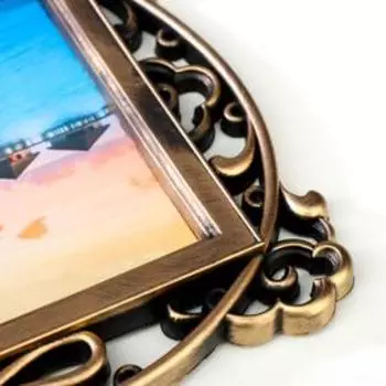 Фоторамка-коллаж на 4 фото 1015 см «Рыбалка», пластик, мультирамка, золото, 37342 см