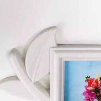 Фоторамка пластик на 4 фото 10х15 см "Семейная идиллия", белая 40х40 см