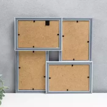 Фоторамка пластик на 4 фото "KRUZO", цв. розово-белый