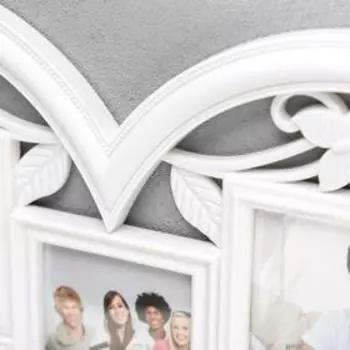 Фоторамка-коллаж на 6 фото 1015 см «Сердце ажурное», пластик, мультирамка, белая, 5651 см