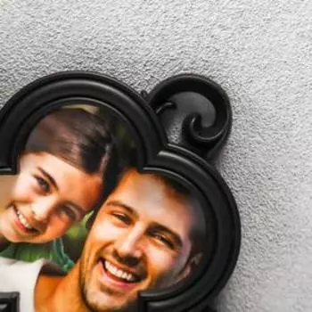 Фоторамка пластик на 8 фото 10х15 см, 11х11 см, 12х12 см "Интерес" чёрная 58х32 см