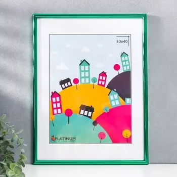 Фоторамка пластик "Палитра" 30х40 см, зеленый металлик