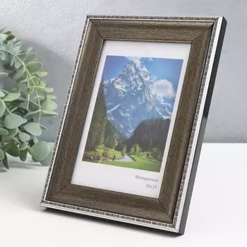 Фоторамка пластик "Пастель" 10х15 см, серебро