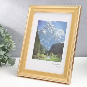 Фоторамка пластик "Пастель" 15х21 см, золото