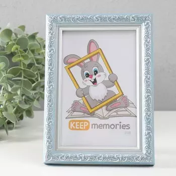 Фоторамка пластик "Винтаж" 10х15 см, голубой