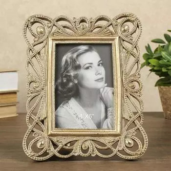 Фоторамка полистоун 10х15 см "Линии судьбы" золото 24,5х19,7х2 см