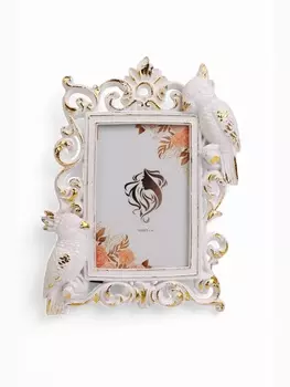 Фоторамка для фото 1015 см «Попугаи», белый с позолотой, 20325 см