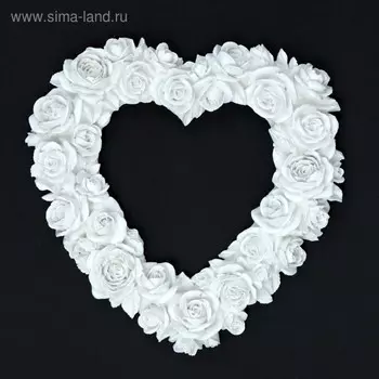 Фоторамка "Сердце из роз" белая