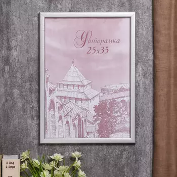 Фоторамка для фото 2535 см Samoa, сосна, (пластиковый экран), серебро