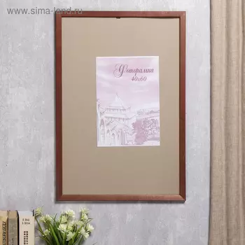 Фоторамка сосна с24 коричневая 40х60 см (пластиковый экран)