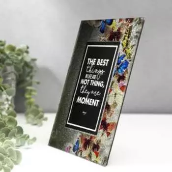 Фоторамка стекло 10х15 см "Царство бабочек" блеск 22х17 см