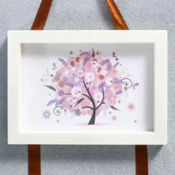 Фоторамка тройная на тесьме L-3 10х15 см перламутр (пластиковый экран)