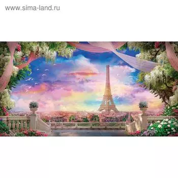 Фотосетка, 300 158 см, с фотопечатью, люверсы шаг 1 м, «Вид на Париж», Greengo