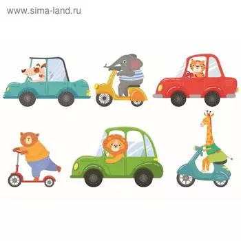 Фотосетка, 300 200 см, с фотопечатью, люверсы шаг 1 м, «Зверята на транспорте», Greengo