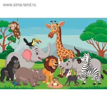 Фотосетка, 300 200 см, с фотопечатью, люверсы шаг 1 м, «Зверята», Greengo