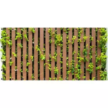 Фотосетка, 314 155 см, с фотопечатью, люверсы шаг 0.3 м, «Коричневый штакетник»