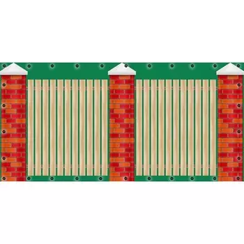 Фотосетка, 314 155 см, с фотопечатью, люверсы шаг 0.3 м, «Красные кирпичные столбы»