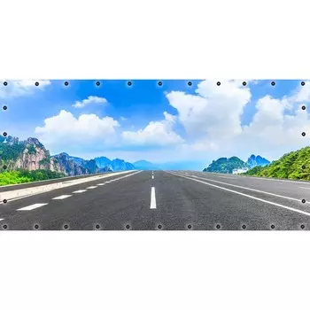 Фотосетка, 314 155 см, с фотопечатью, люверсы шаг 0.3 м, «Дорога»