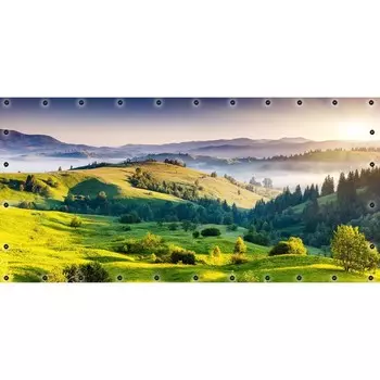 Фотосетка, 314 155 см, с фотопечатью, люверсы шаг 0.3 м, «Карпаты»