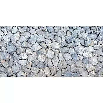 Фотосетка, 314 155 см, с фотопечатью, люверсы шаг 0.3 м, «Каменная стена»