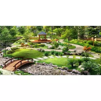 Фотосетка, 314 155 см, с фотопечатью, люверсы шаг 0.3 м, «Фазенда»