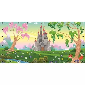 Фотосетка, 314 155 см, с фотопечатью, люверсы шаг 0.3 м, «Сказочный замок»