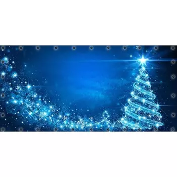 Фотосетка, 314 155 см, с фотопечатью, люверсы шаг 0.3 м, «Новогодние огоньки»