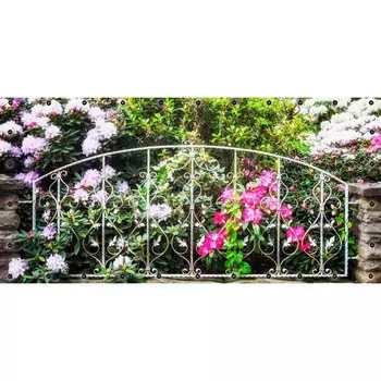 Фотосетка, 314 155 см, с фотопечатью, люверсы шаг 0.3 м, «Ажурная решётка»