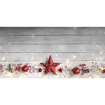 Фотосетка, 320 155 см, с фотопечатью, «Новогодние звёзды на досках»