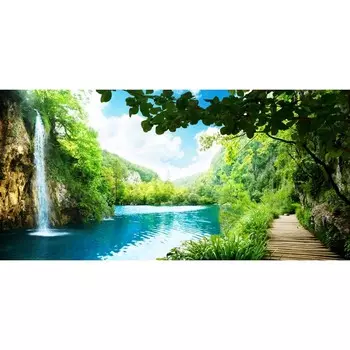 Фотосетка, 320 155 см, с фотопечатью, «Плитвицкие озёра»