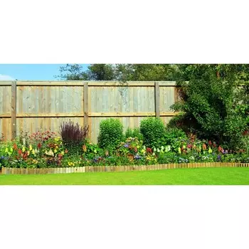 Фотосетка, 320 155 см, с фотопечатью, «Клумбы вдоль забора»