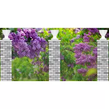 Фотосетка, 320 155 см, с фотопечатью, «Столбы с белыми вазонами»