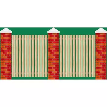 Фотосетка, 320 155 см, с фотопечатью, «Красные кирпичные столбы»